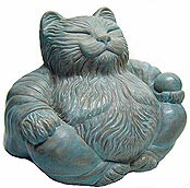 blue big cat buddha sculpture